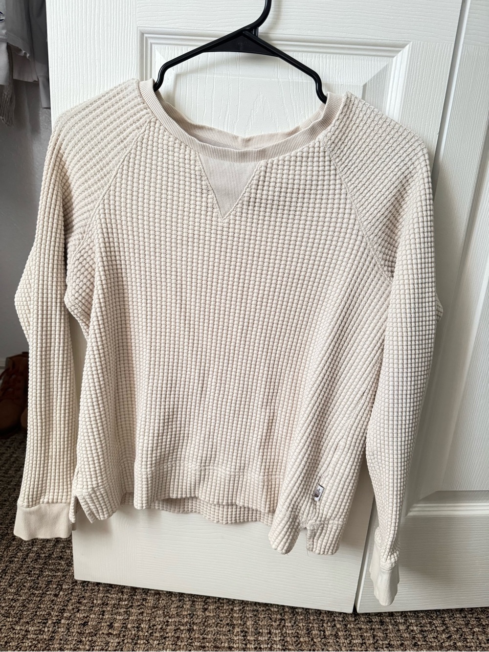 The North Face Cream Waffle Pattern Long Sleeve